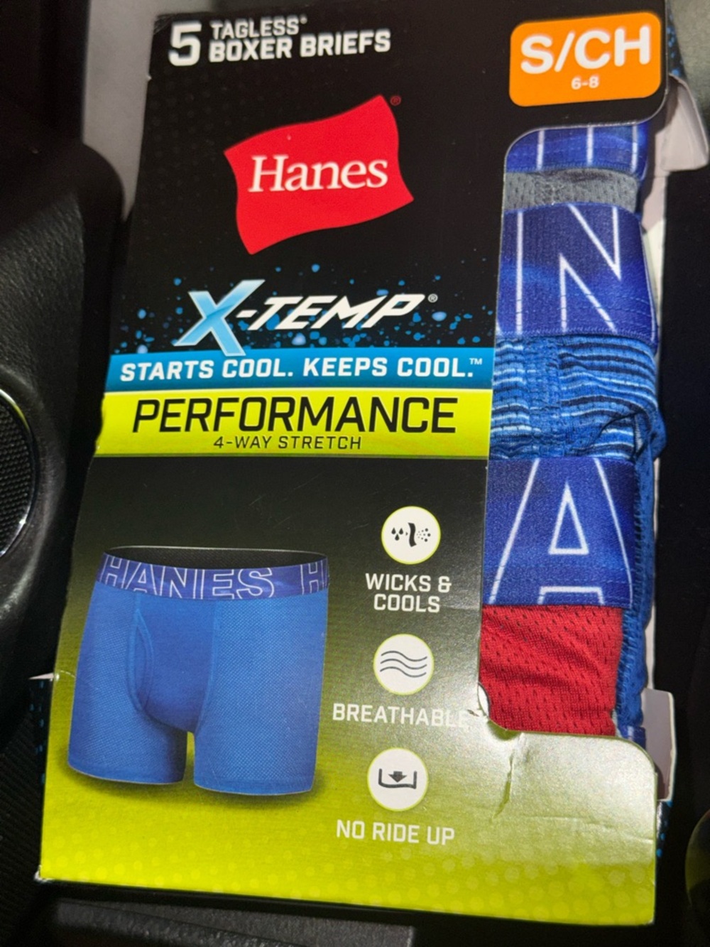 Hanes BOYS Small 6-8 X-Temp tagless boxer briefs